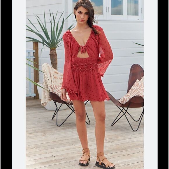 Free People Della Sole Cutout Mini Dress Size S/P - Picture 1 of 11